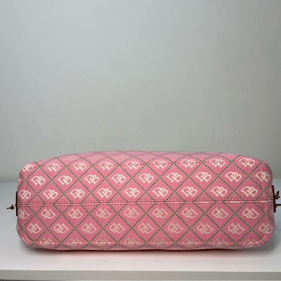 DOONEY & BOURKE Canvas Leather Tassel Tote Satchel RARE pink with white leather - Picture 10 of 16